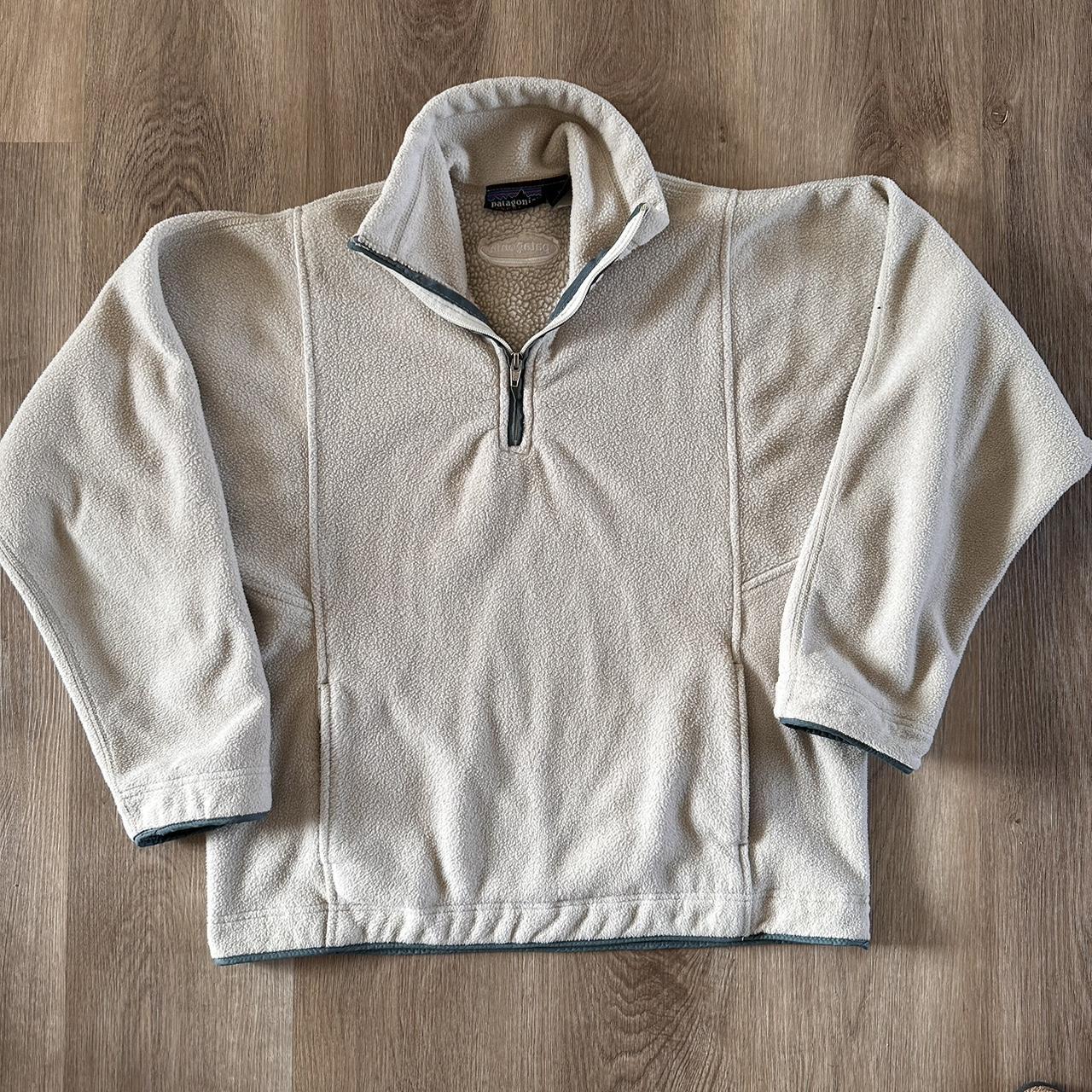 Patagonia Men's Cream and White Jacket Depop