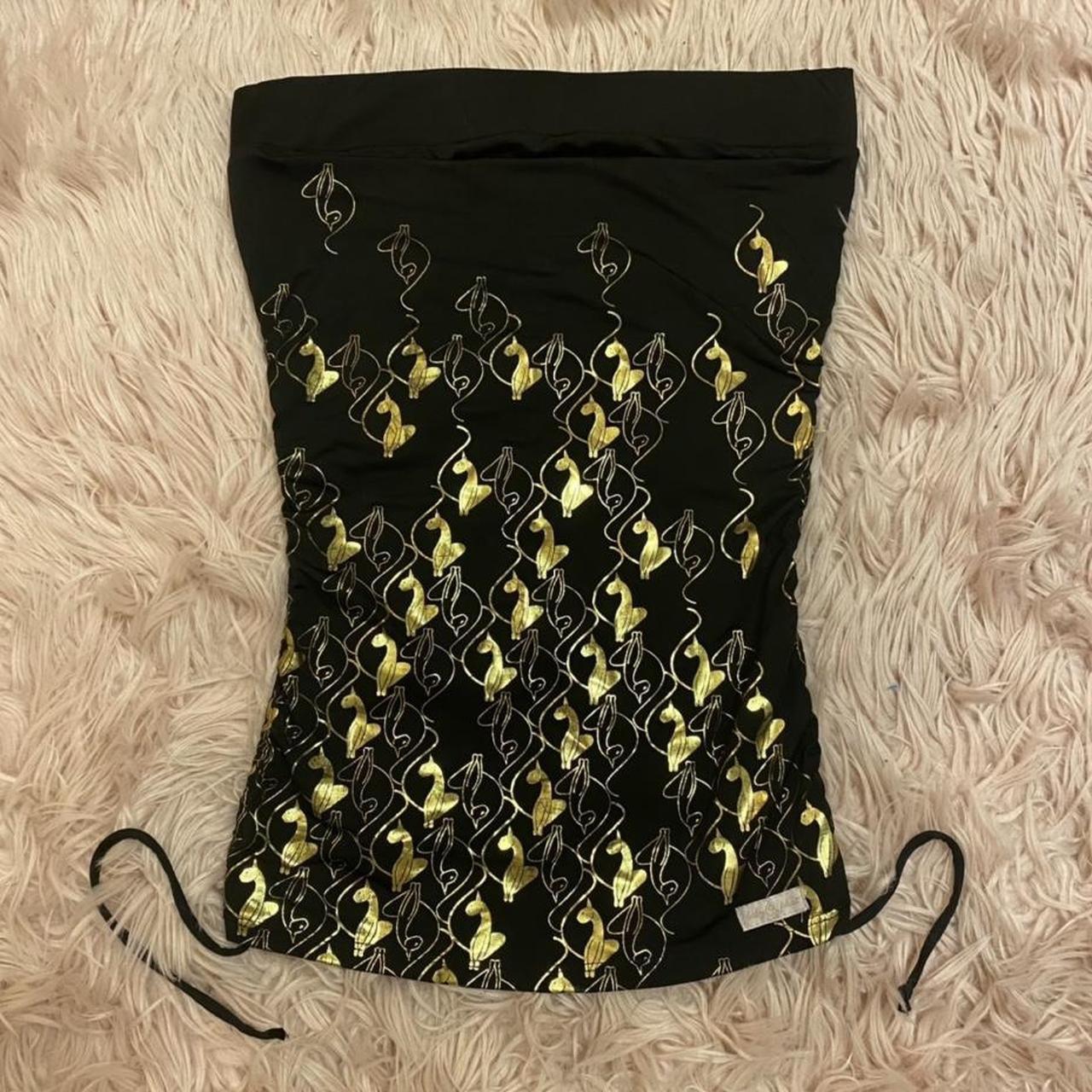 Baby phat tube top with strings and logo so | Depop
