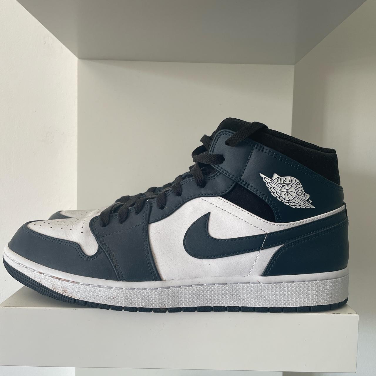 Air Jordan 1 Mid Armory Navy / White / Black UK12... - Depop