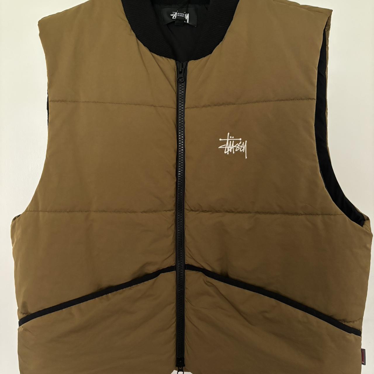 Stussy Primaloft Vest Gilet Brown/Gold with black... - Depop