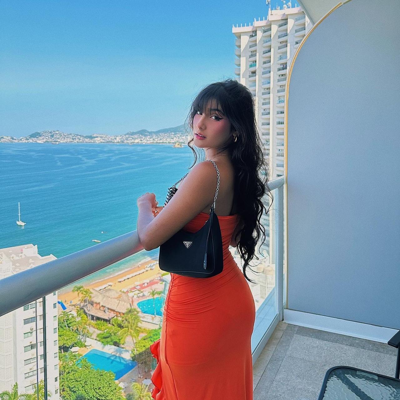 bershka orange ruffle dress size m kinda inspired by... Depop