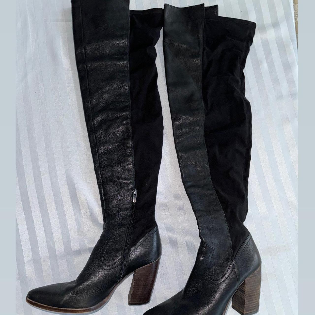 Vince Camuto Suede Black Knee High Boots Worn only once - Depop