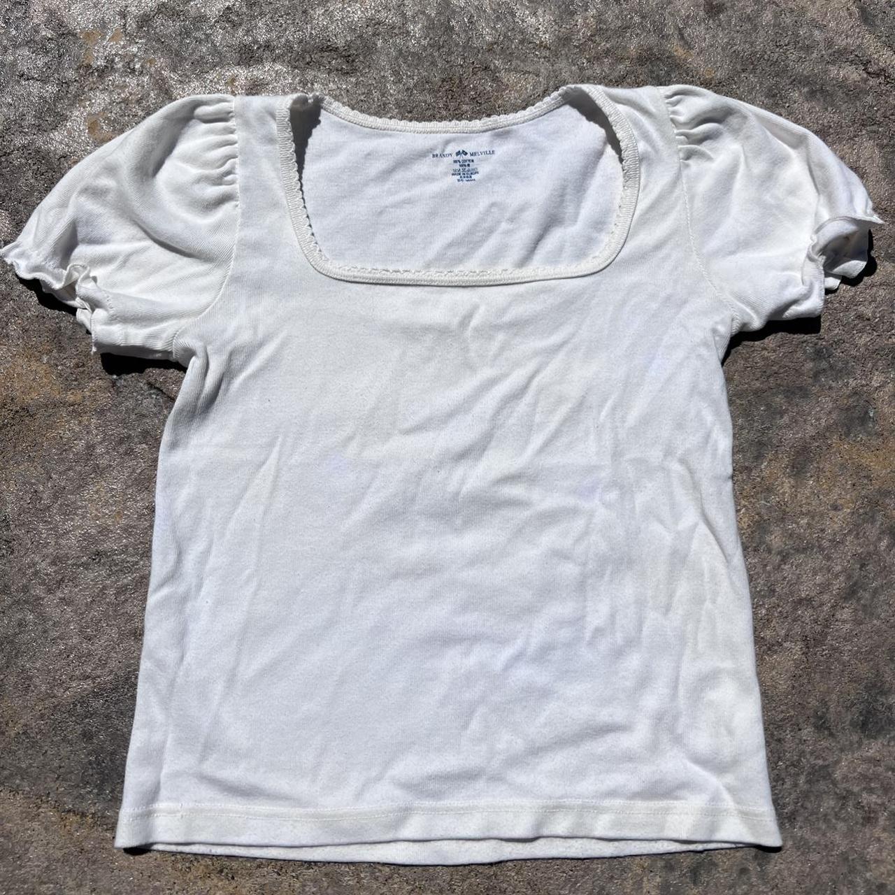 White Brandy Melville Baby Tee Depop