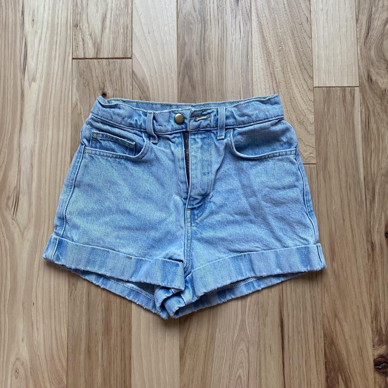 American Apparel light denim shorts. Size 0 or 24... Depop