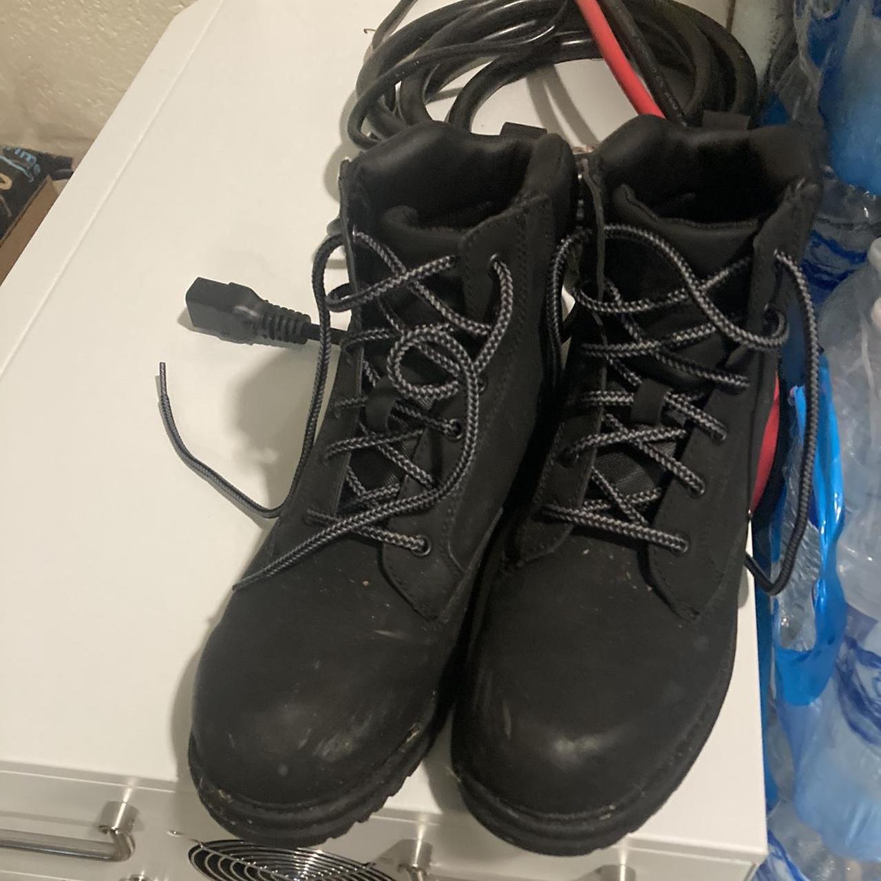 Black Steel Toe Boots Size: 7 - Depop