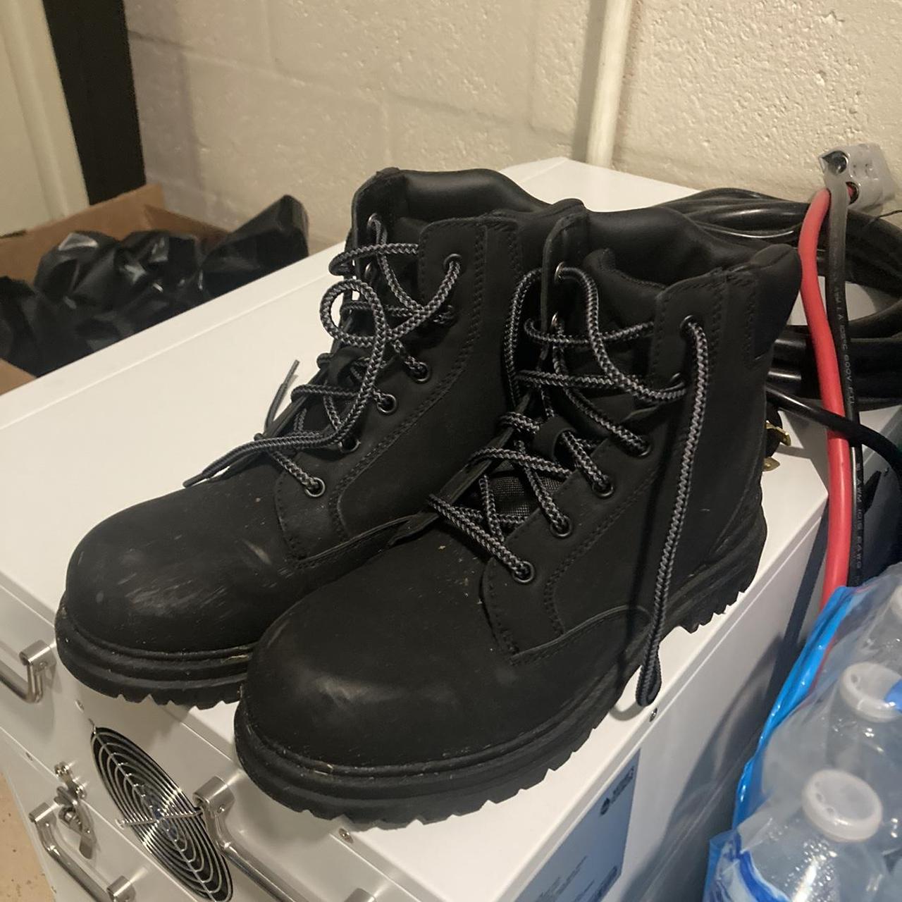 mens black steel toe boots