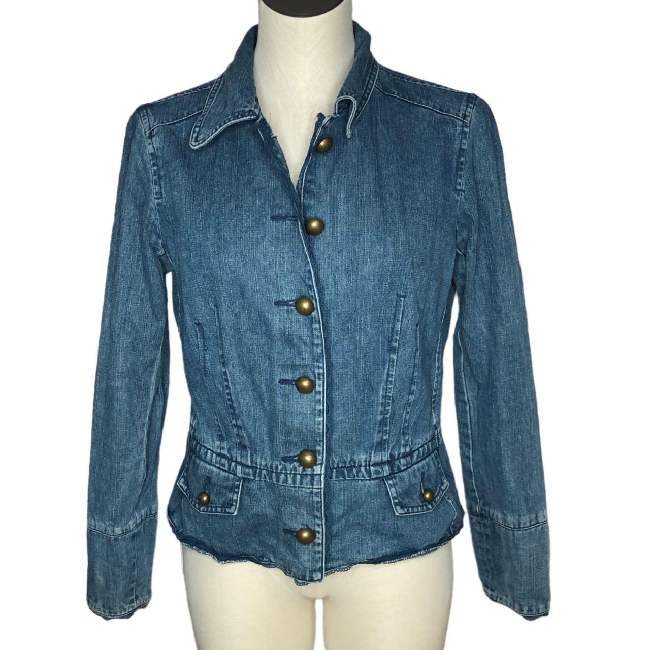 Cato Jean Jacket Elastic Waist Pleated Front Womens... - Depop