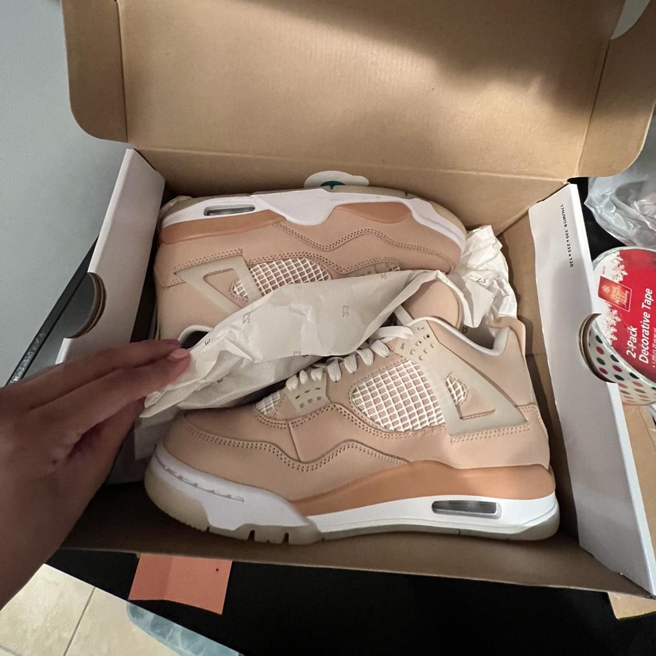 Air Jordan 4 retro Shimmer in women's 8.5 with... Depop