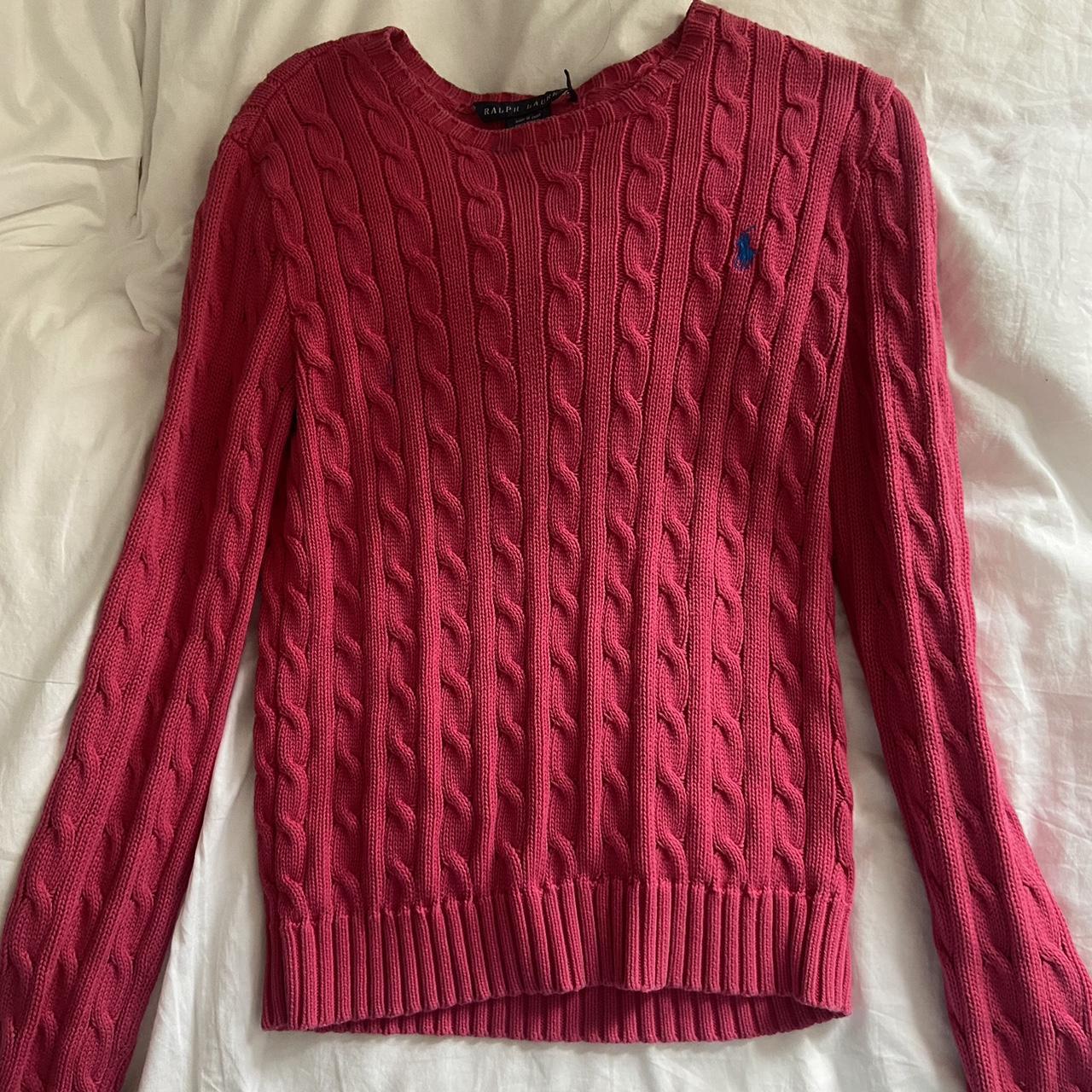 Pink Ralph Lauren Jumper Few stains on front but... - Depop