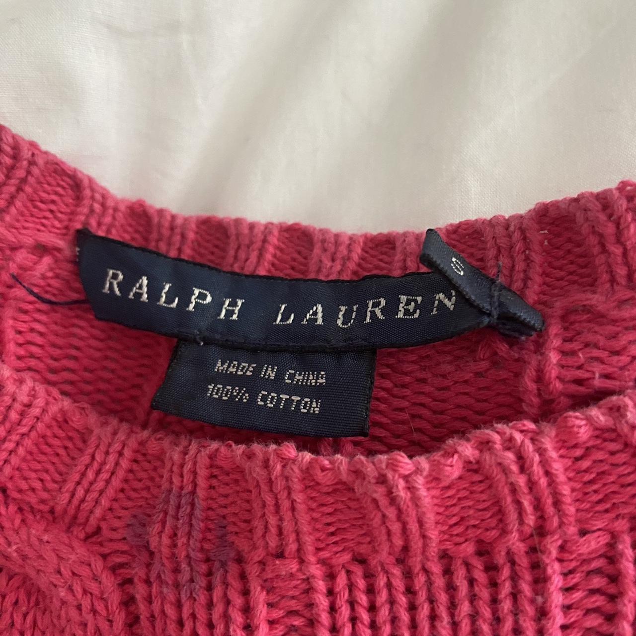 Pink Ralph Lauren Jumper Few stains on front but... - Depop