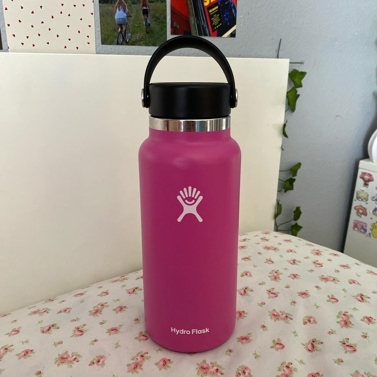 hydro flask in pink, it has scratches, the bottom... - Depop