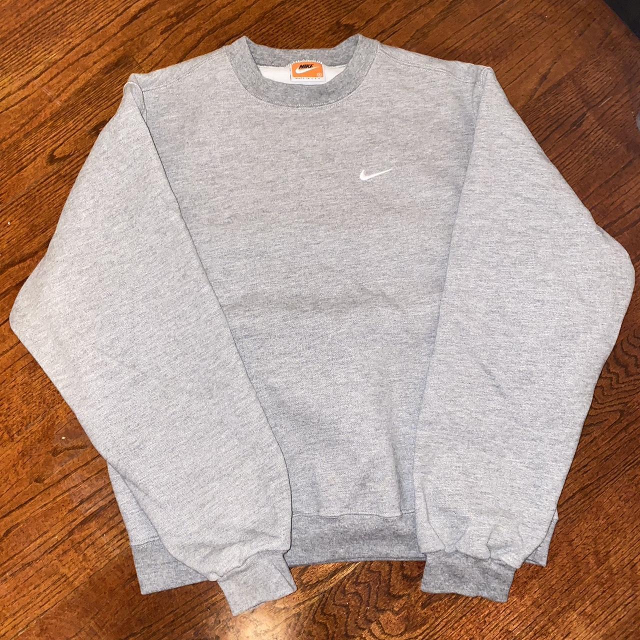 Nike Men's Grey and White Sweatshirt | Depop