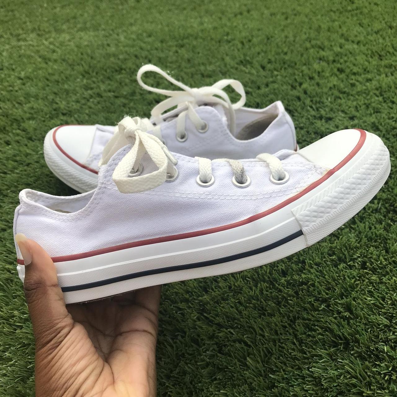 White flat converse all stars uk 4 Perfect. Depop