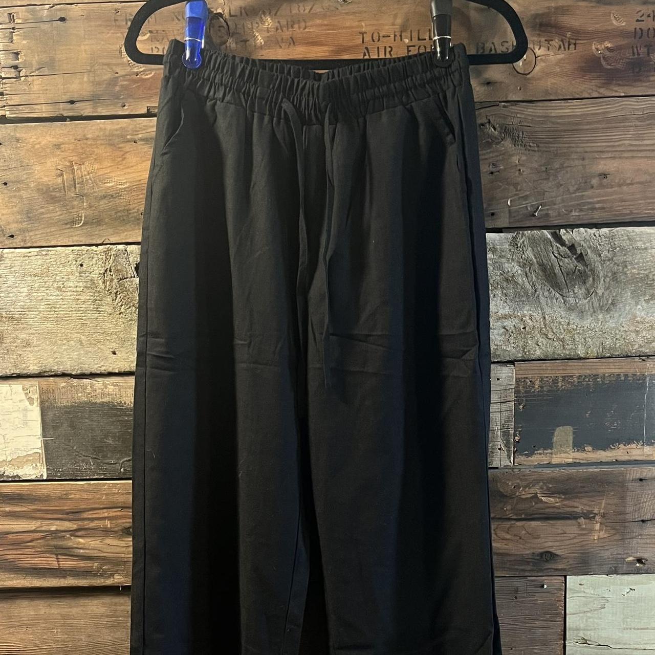 Zeagoo black straight leg drawstring pants