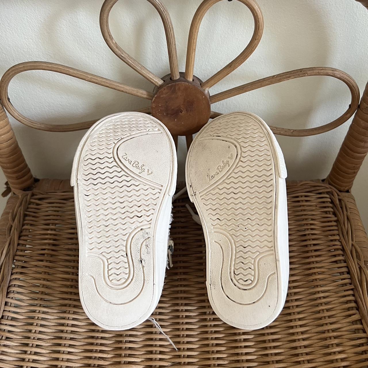 Zara toddler shoes Little girls cream side zip... Depop