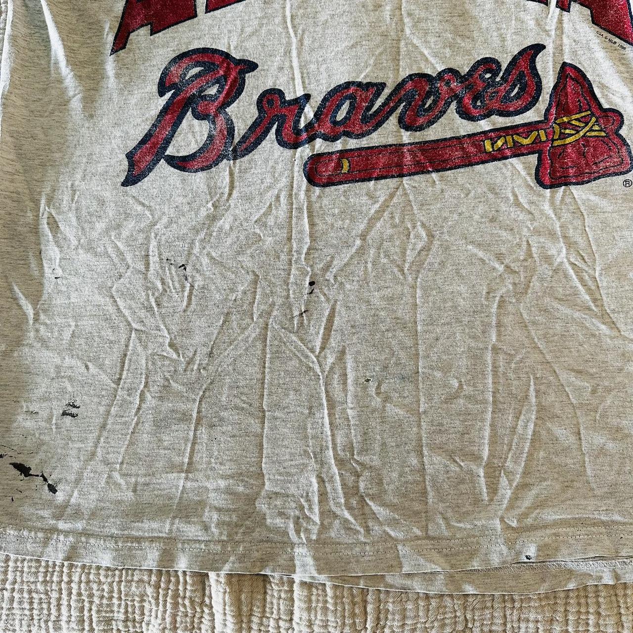 Women's vintage Atlanta Braves Tie-Dye T-shirt Sz- - Depop