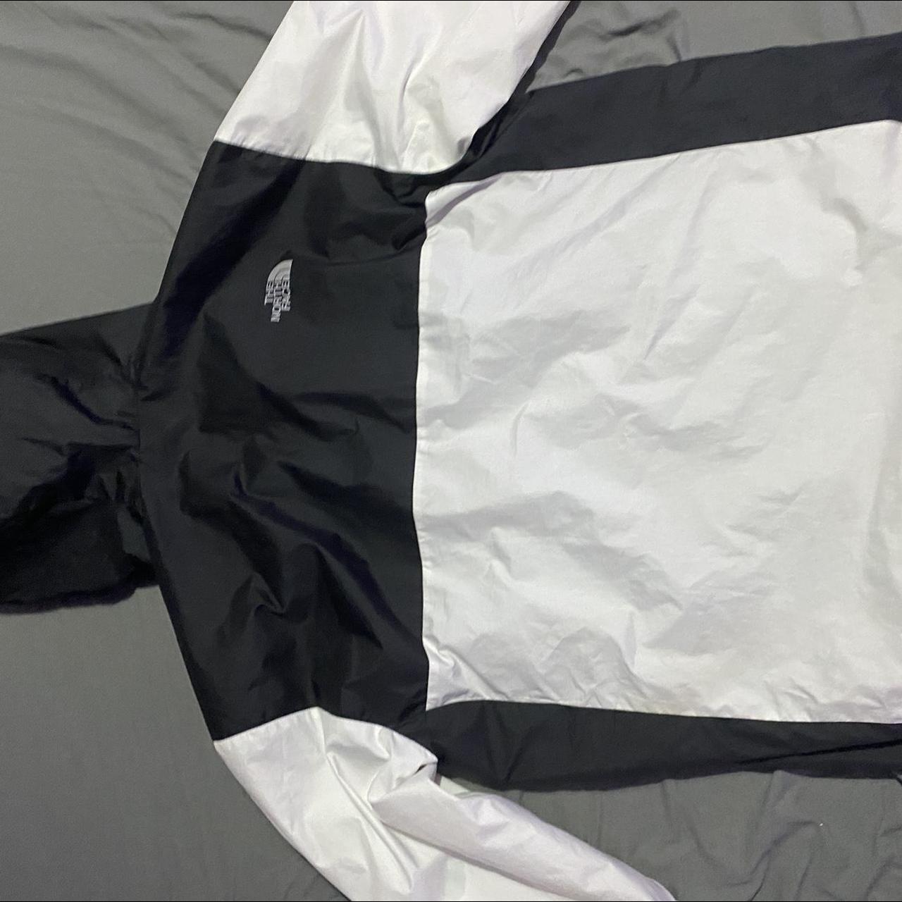 Black and white north face windbreaker L - Depop