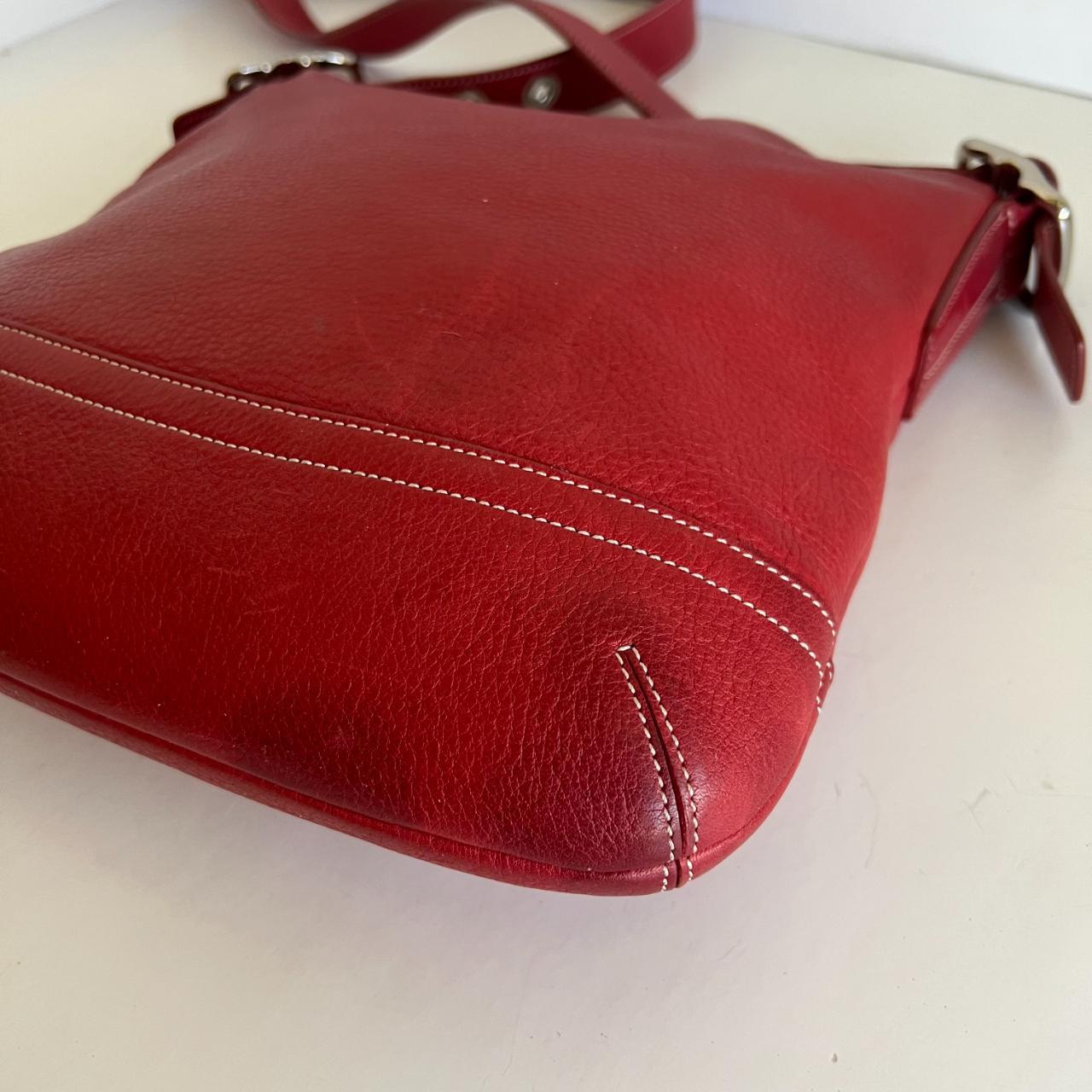 Red Guess Luxe bag, red with gold studs and tassel, - Depop