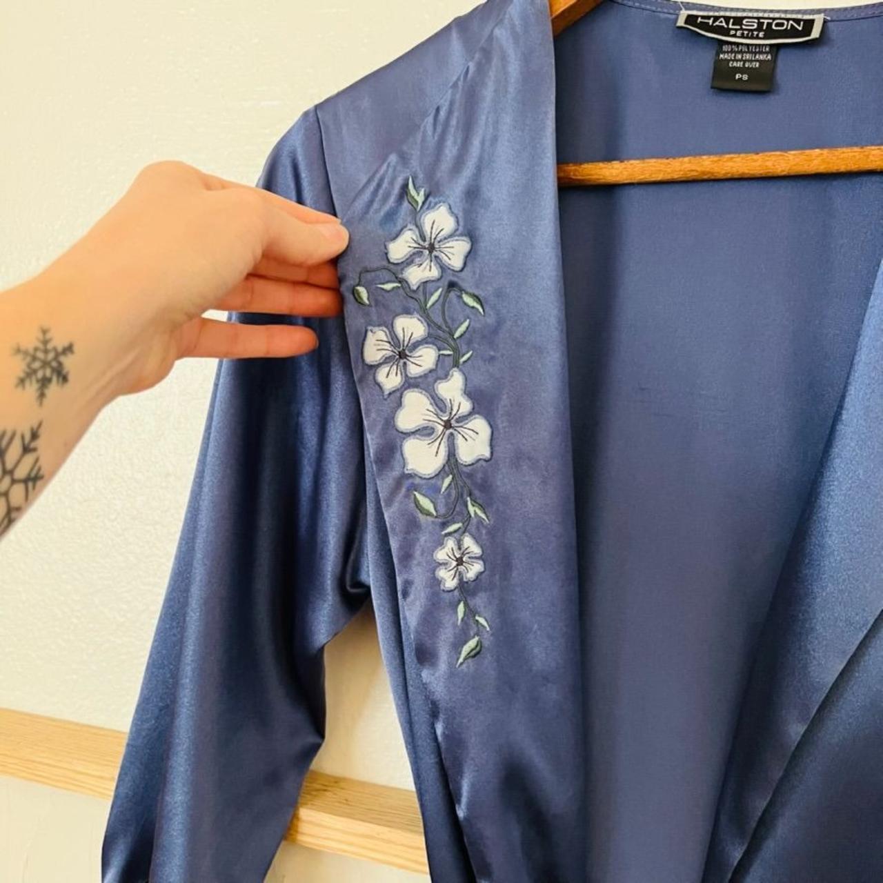 Halston Women's Blue Robe | Depop