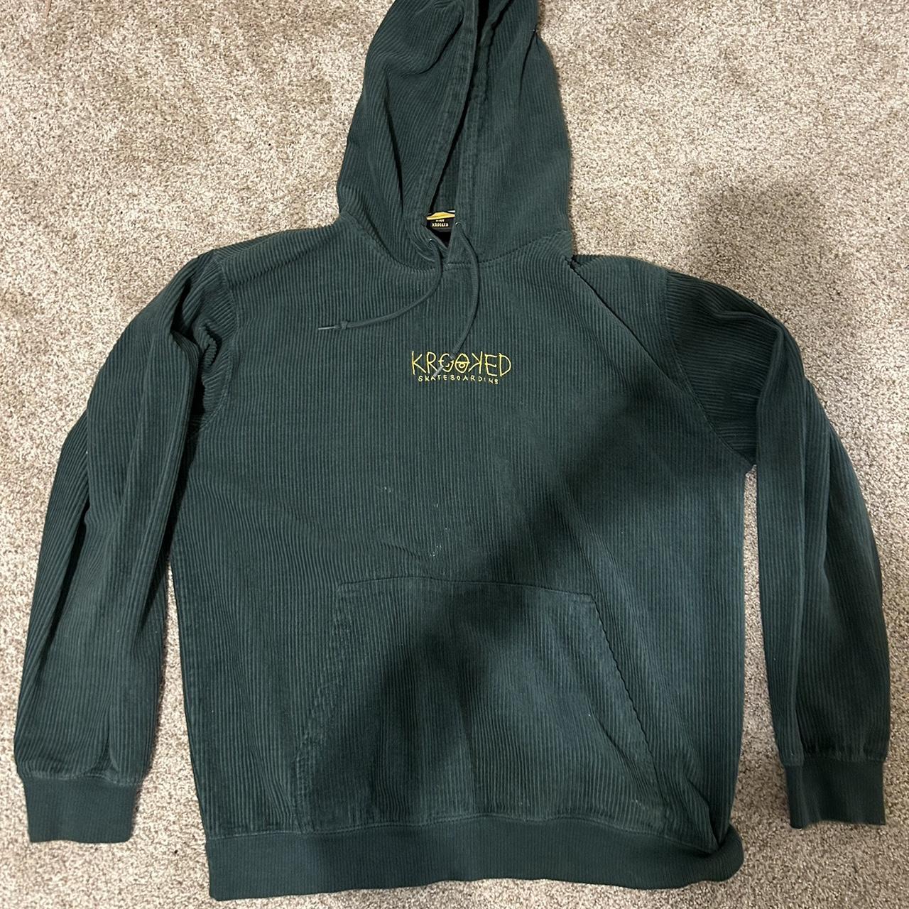 Corduroy Krooked Skater Hoodie 8/10... - Depop