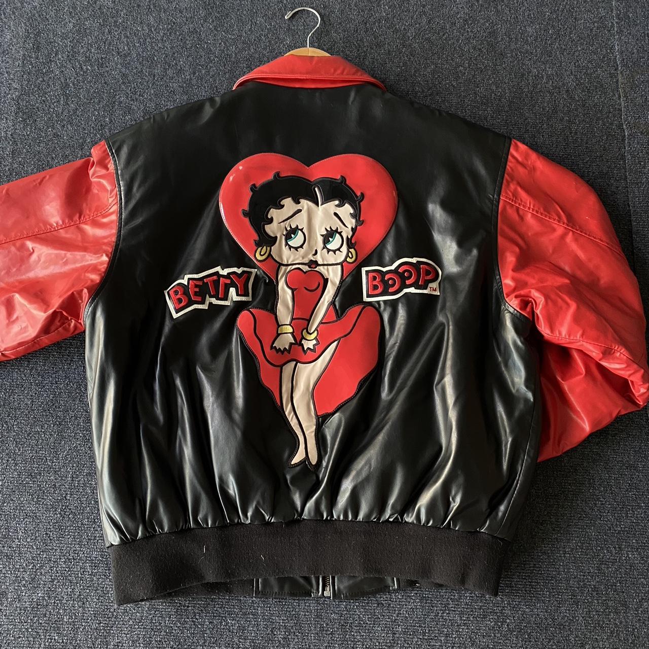 Vintage Betty Boop Varsity Jacket Size XL Some Rips... - Depop
