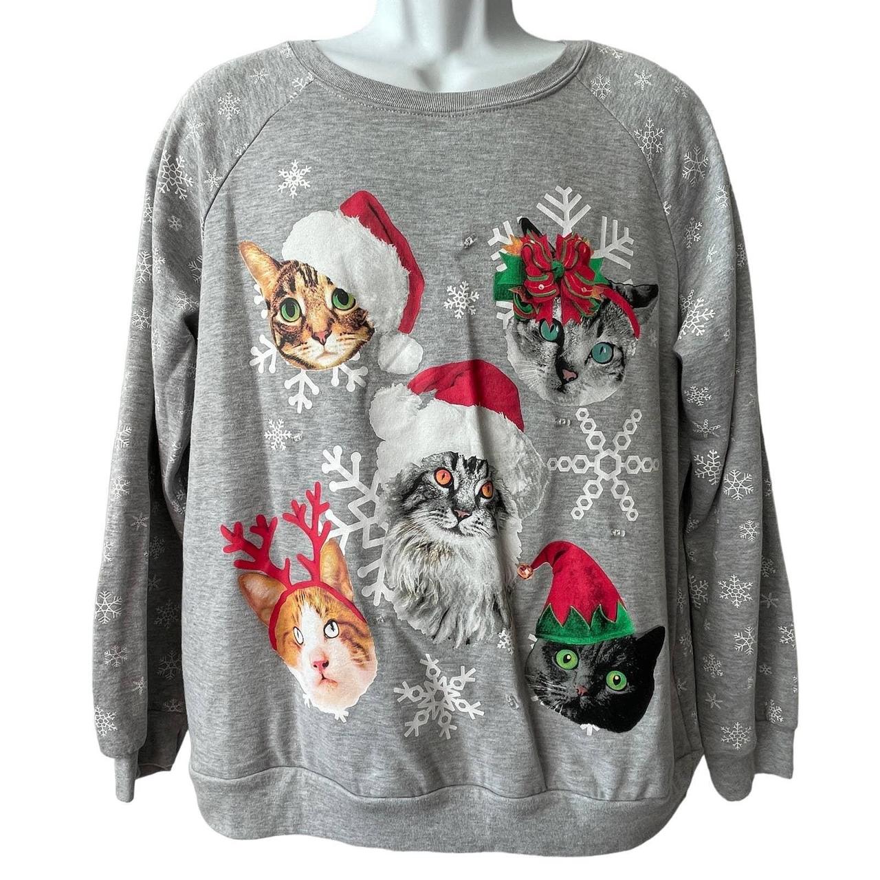 Light up cat christmas sweater clearance walmart