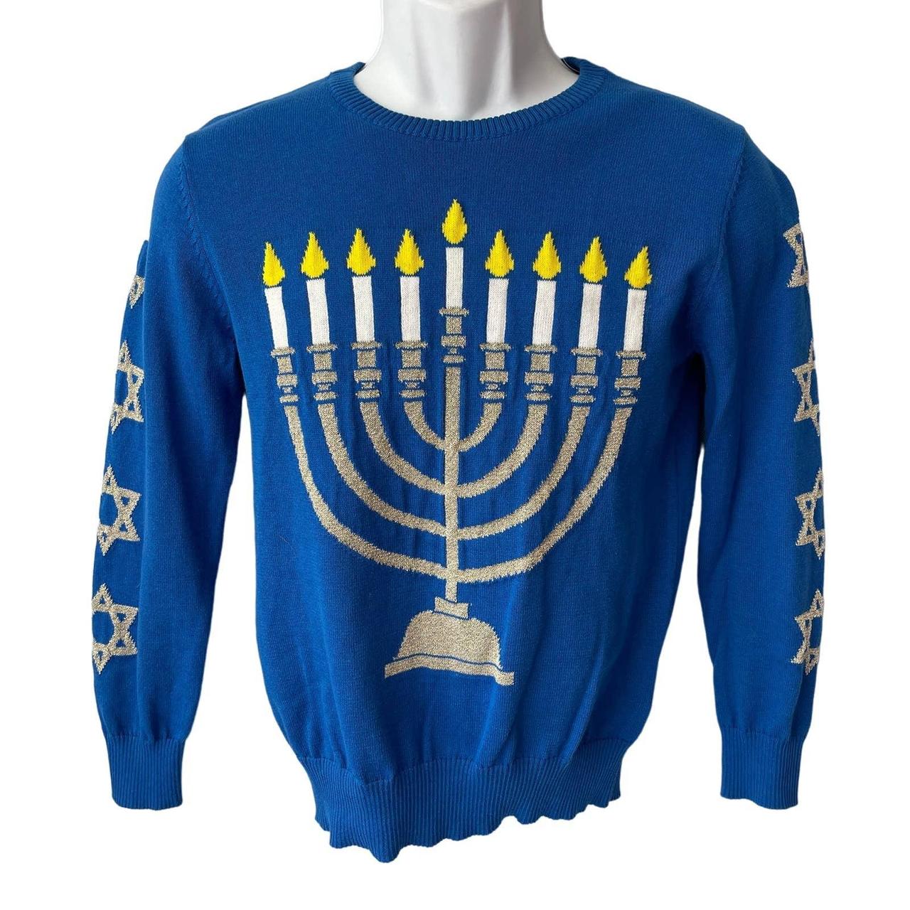 Menorah sweater 2025 light up