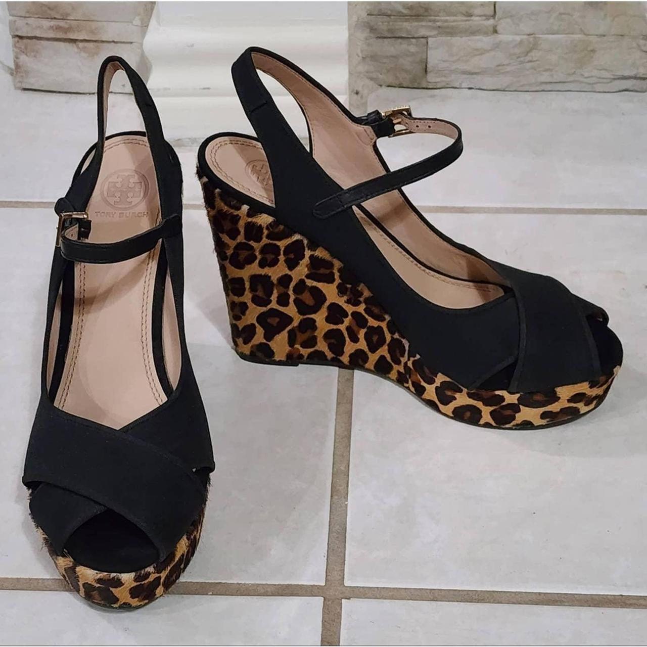 Leopard print tory sale burch sandals