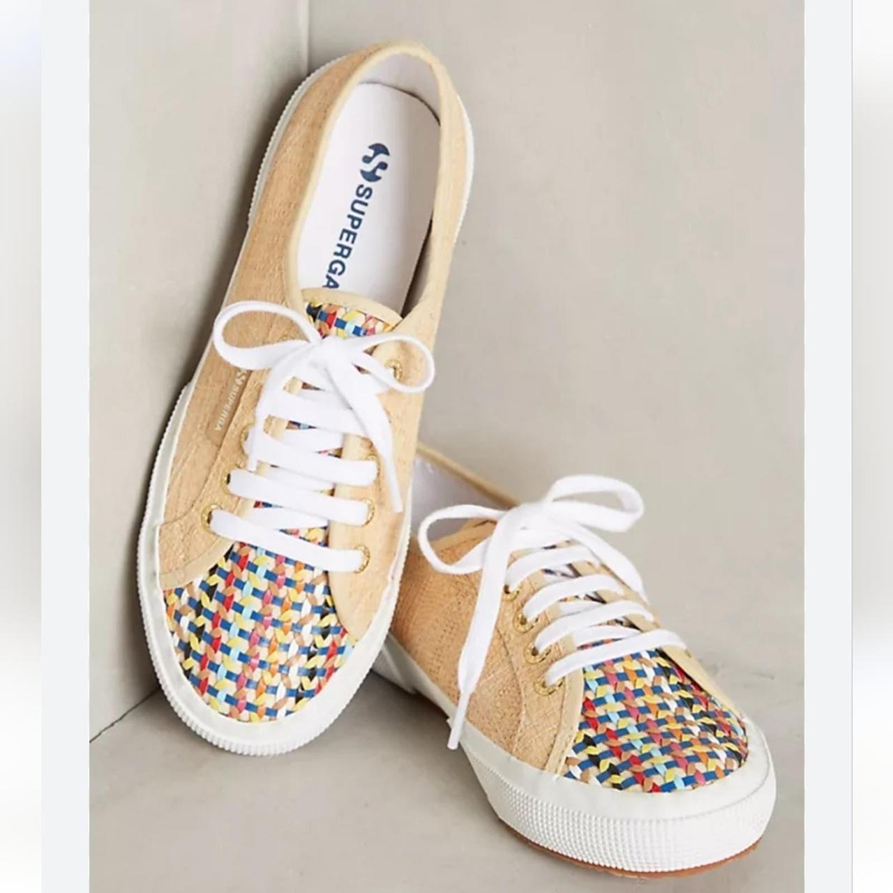 Superga raffia woven multi color boho fashion. Depop