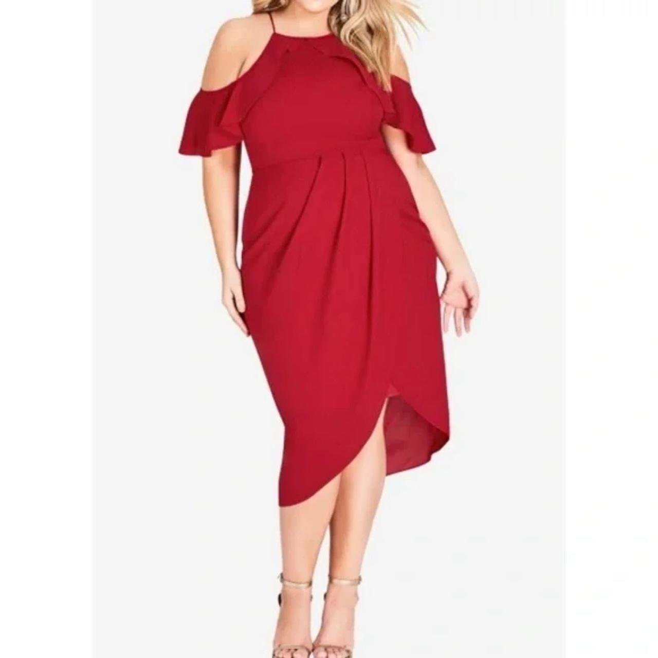 City chic red dress on sale