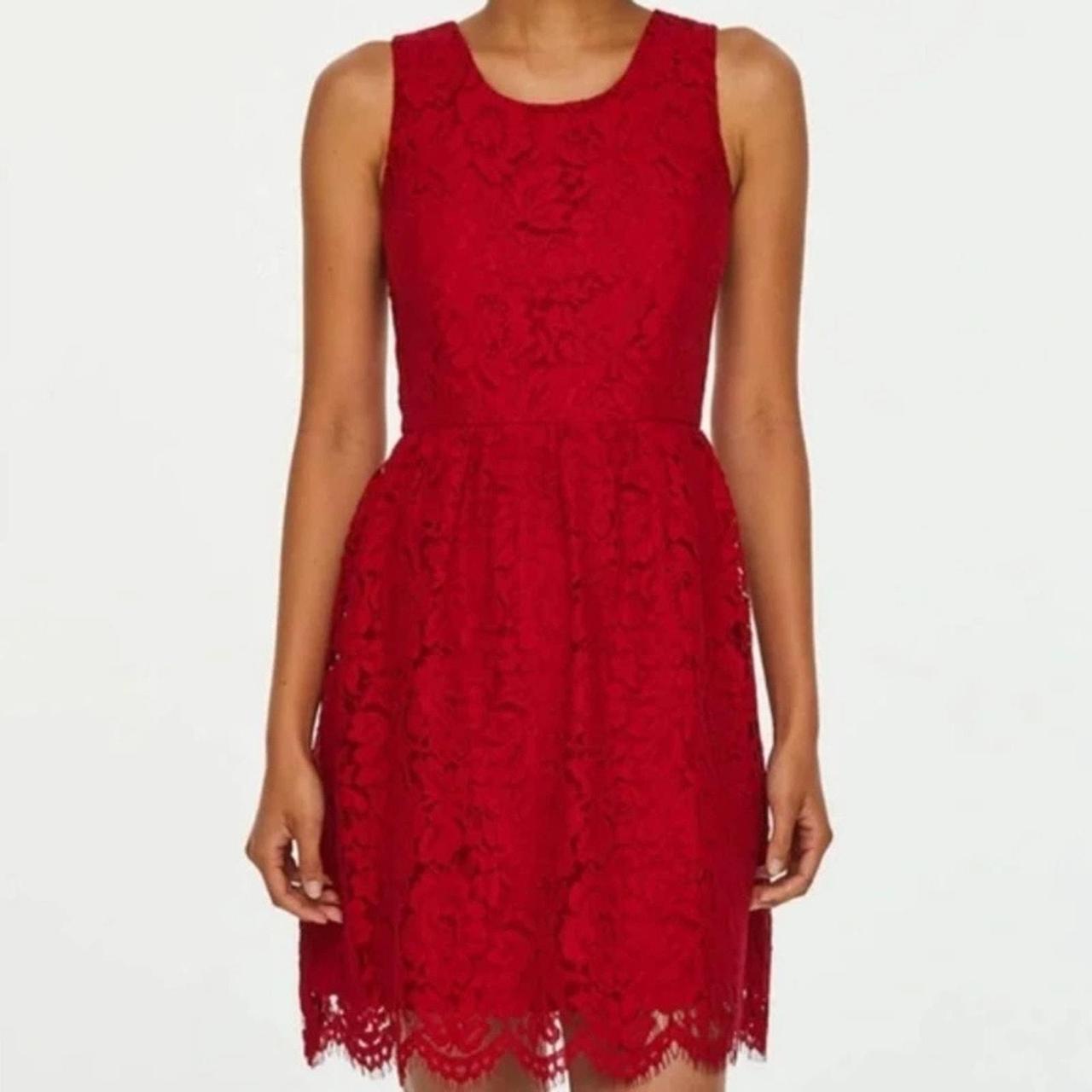 Loft lace flare dress best sale