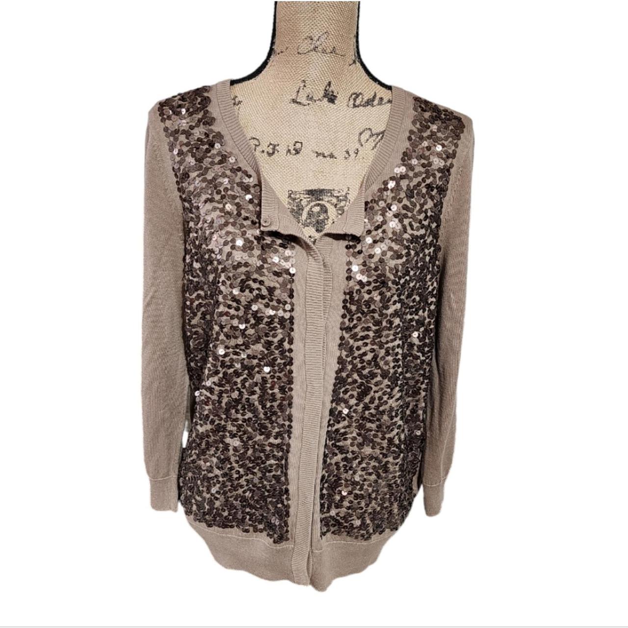 Rose gold sequin fashion cardigan