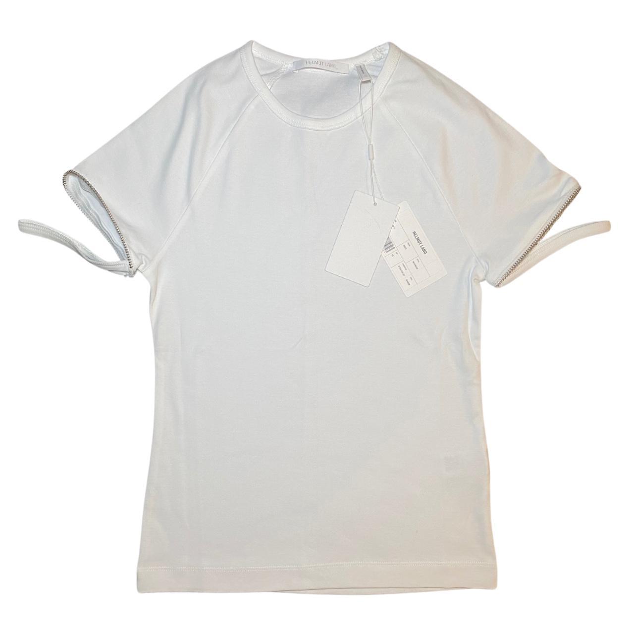 Item: Helmut Lang Zipper sleeve tee Colour: white | Depop