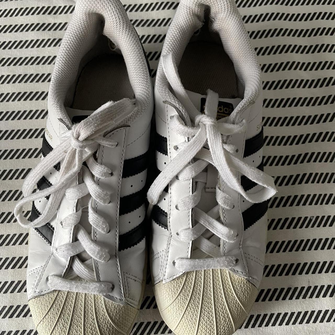 Adidas superstars - the bottom and front turned... - Depop