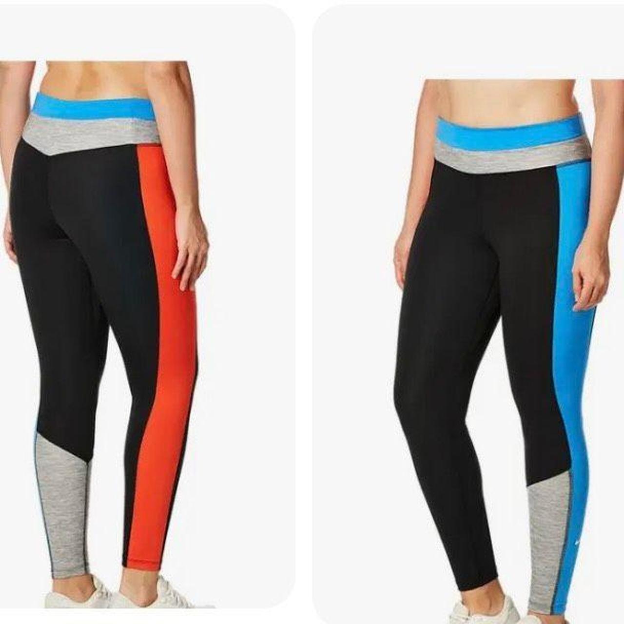 Nike Women's One Mid-Rise 7/8 Color-Block Leggings - Depop