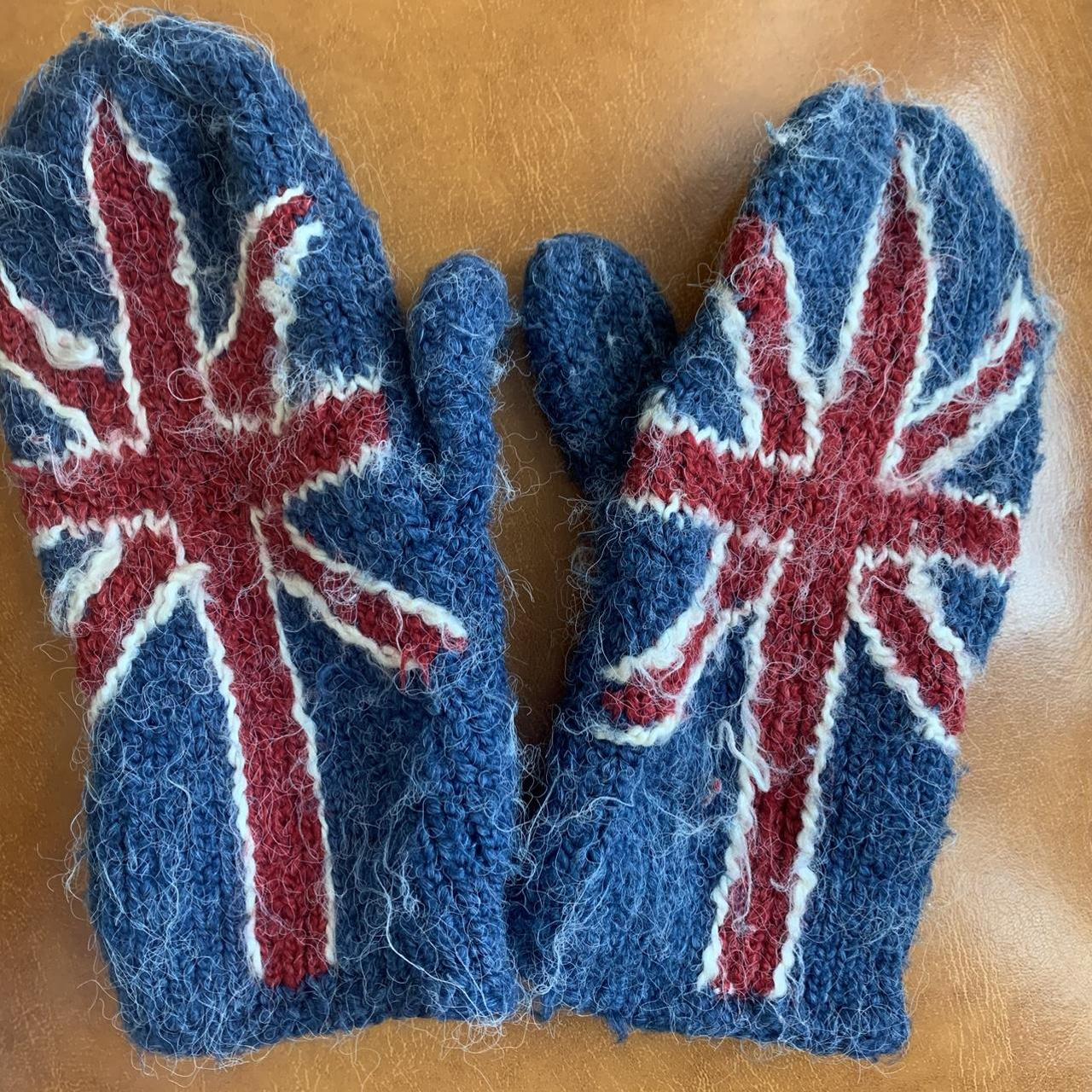 Women's Blue and Red Gloves