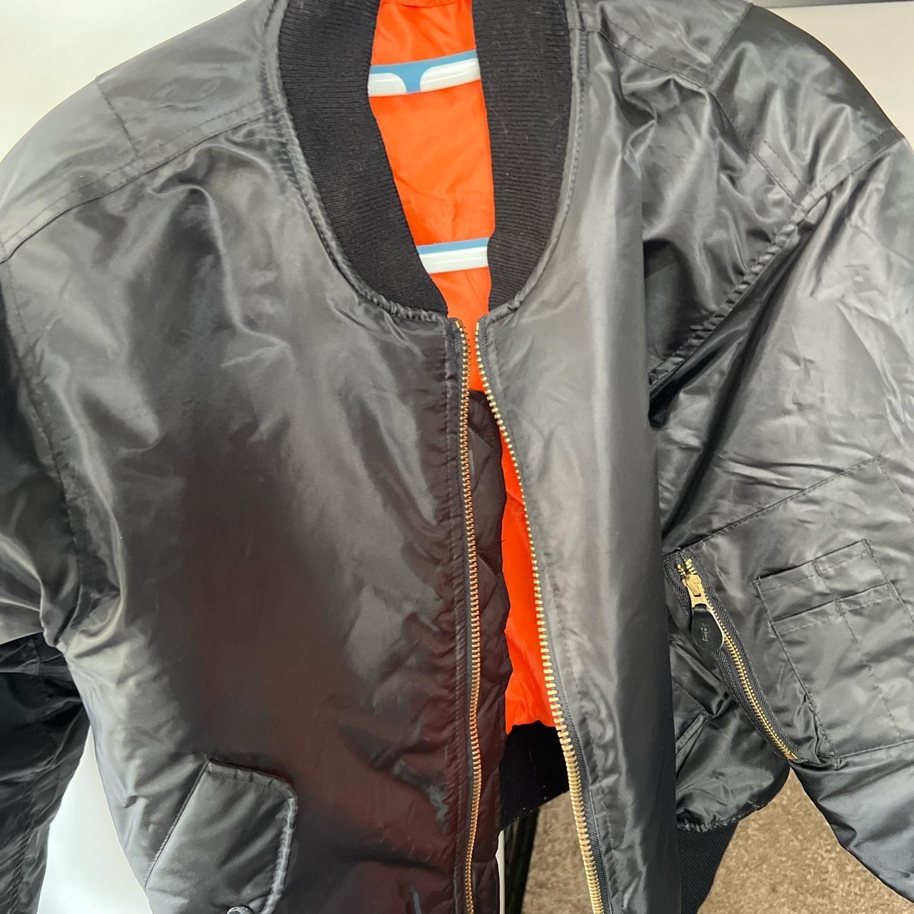 Black & Orange Bomber Jacket Fits M/L Great... - Depop