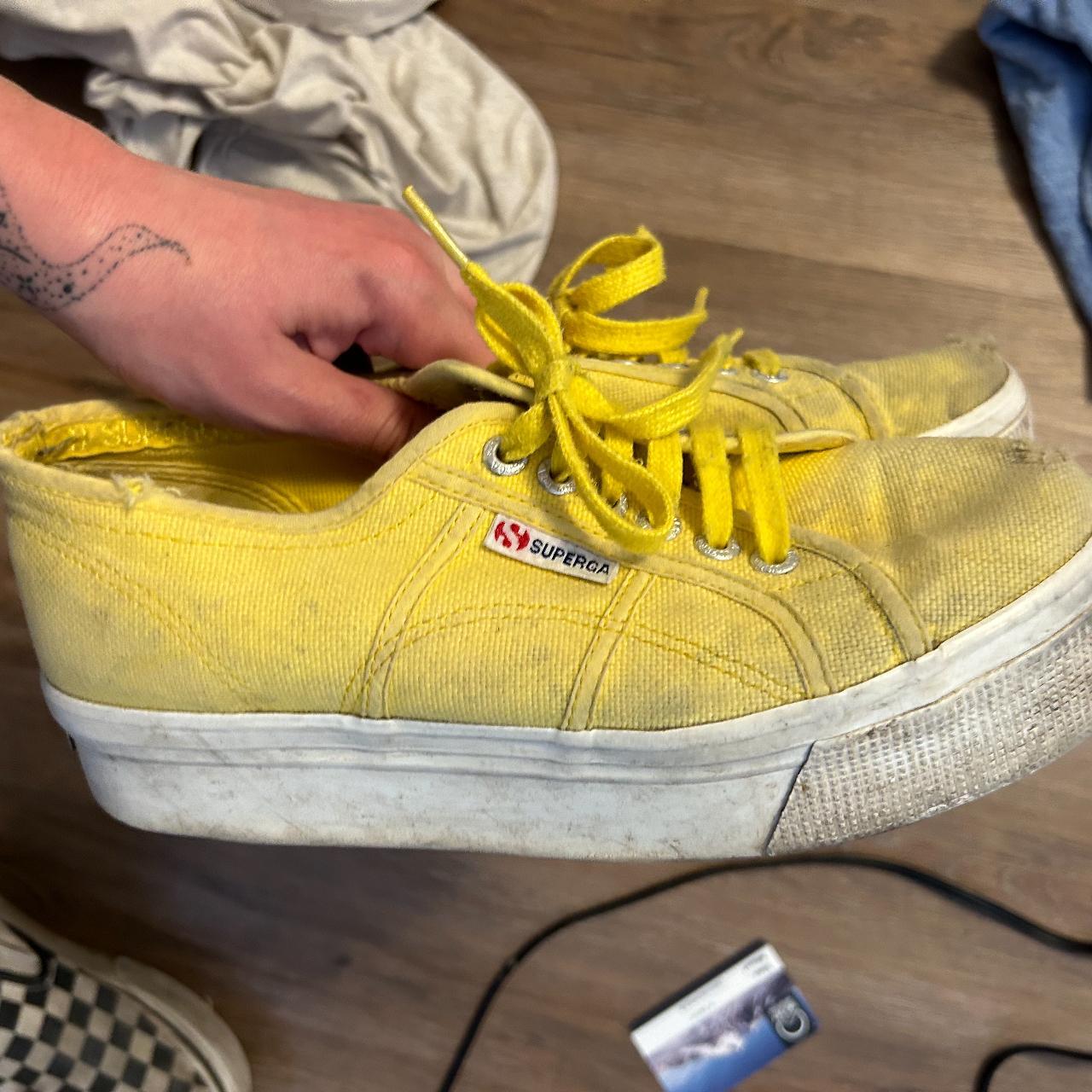 Superga Men's Yellow Trainers | Depop