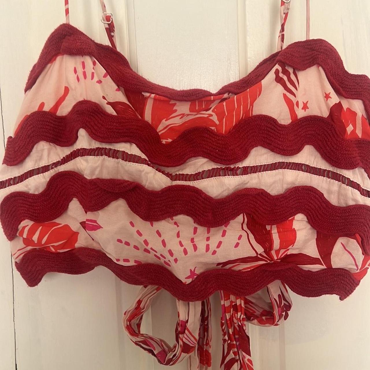 Farm Rio Women's Crop top - Red/Multi - M – FARM … - image 2