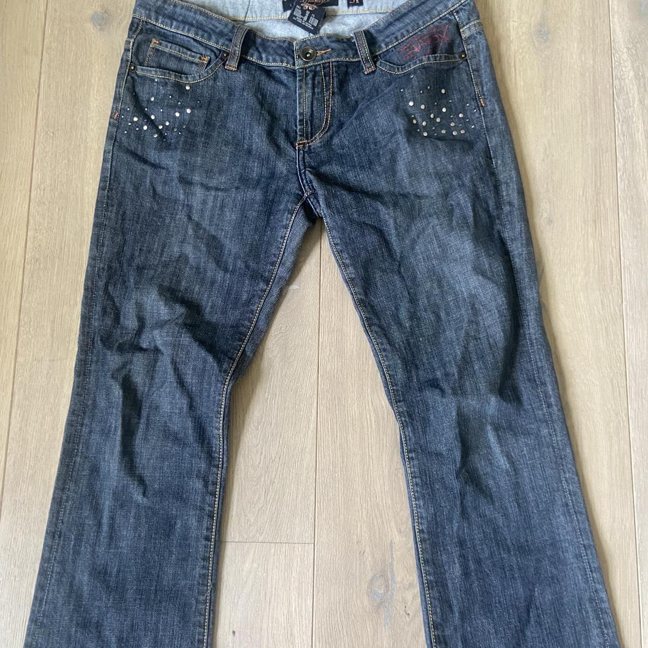 Ed Hardy spell out jeans 🥶 MSG B4 BUYING 🙏 31... - Depop