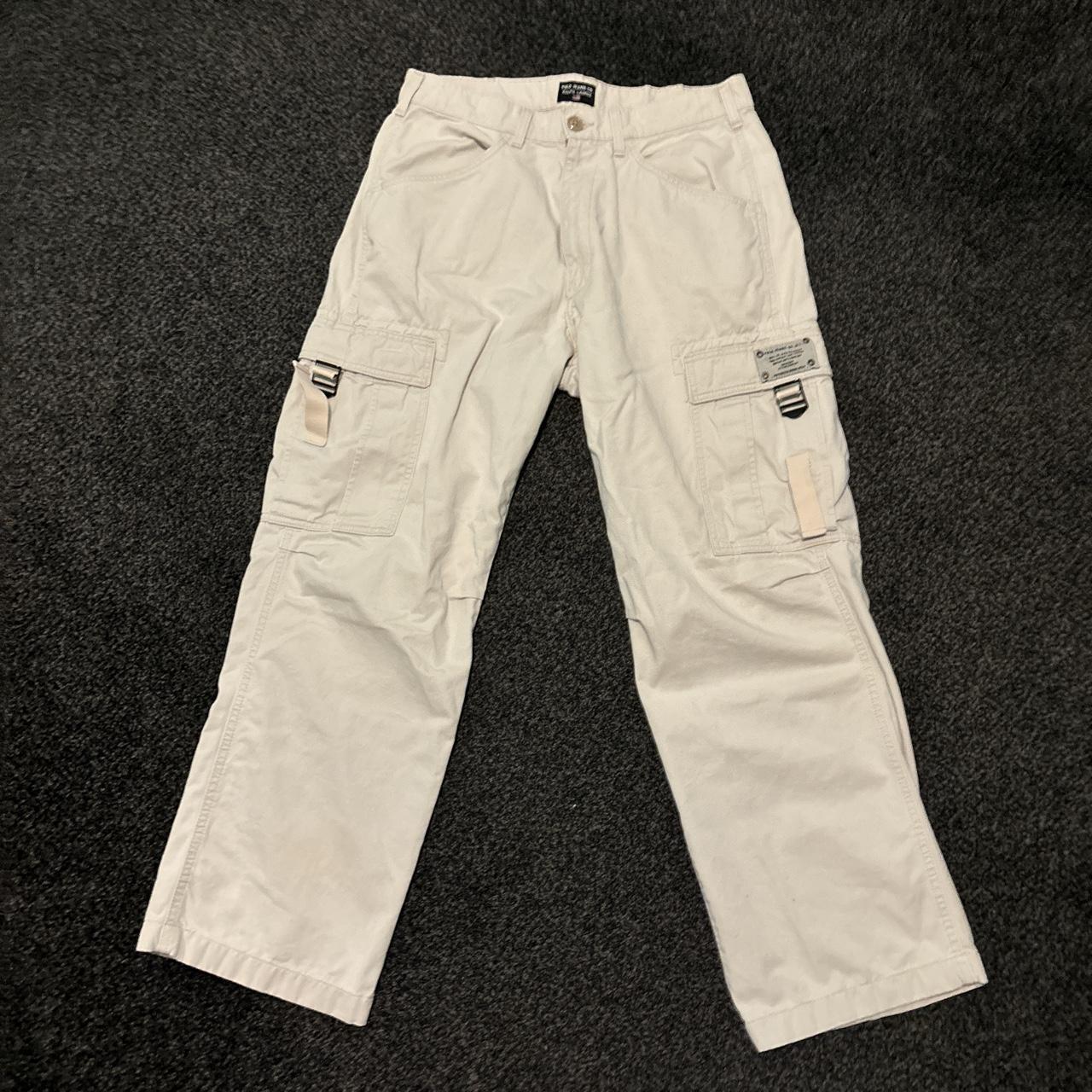 really nice pair of white polo cargos here. they say... - Depop