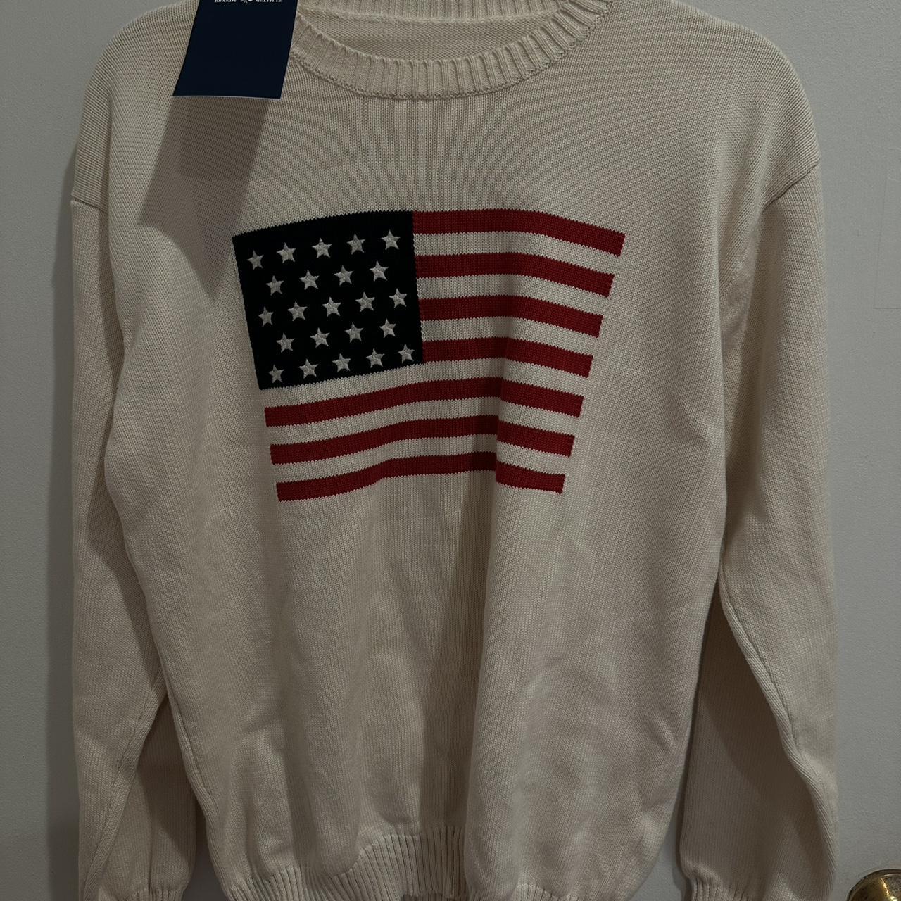 brandy melville american flag sweater brand new with... - Depop