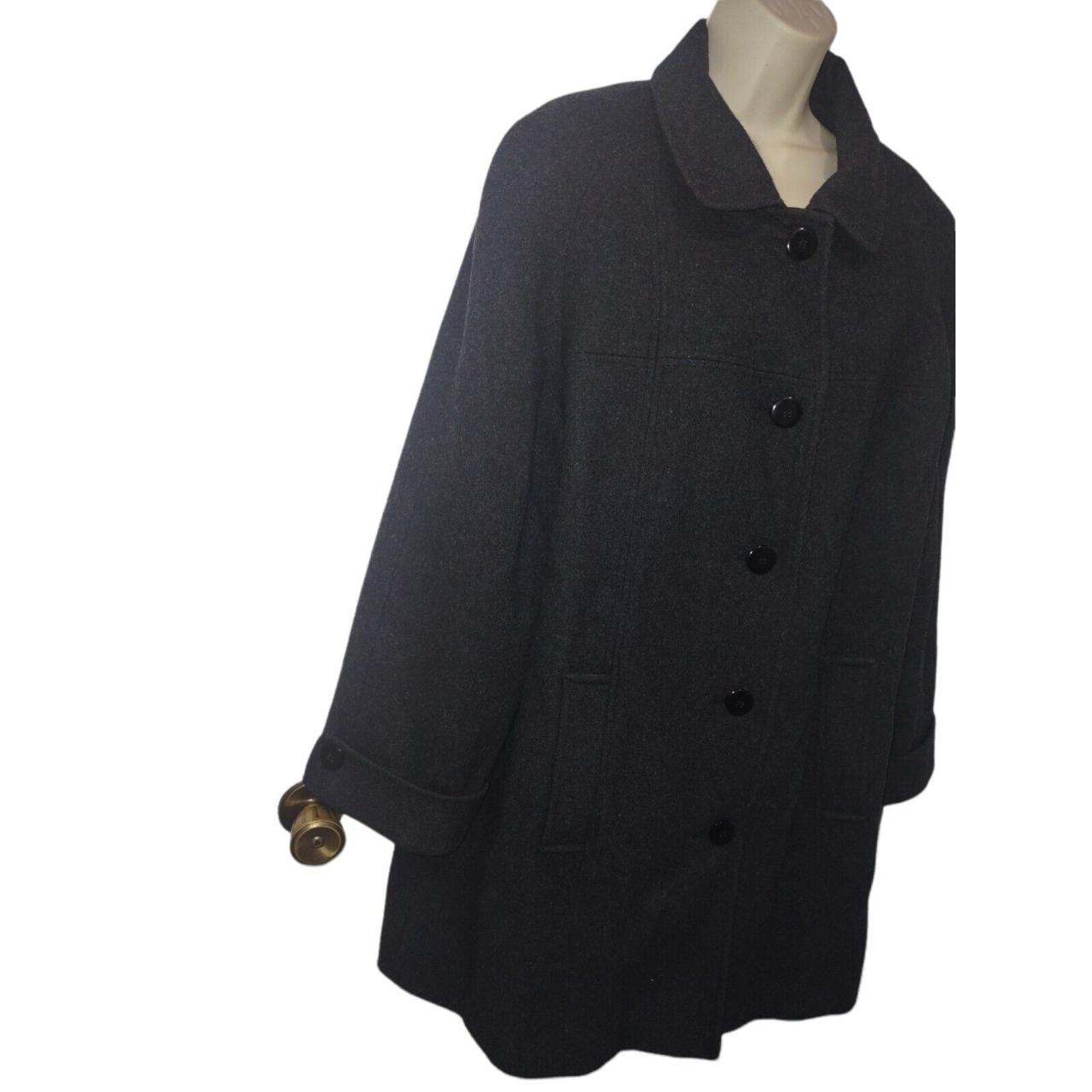 Stephanie Mathews Dark Gray Wool Coat Jacket A Line... - Depop