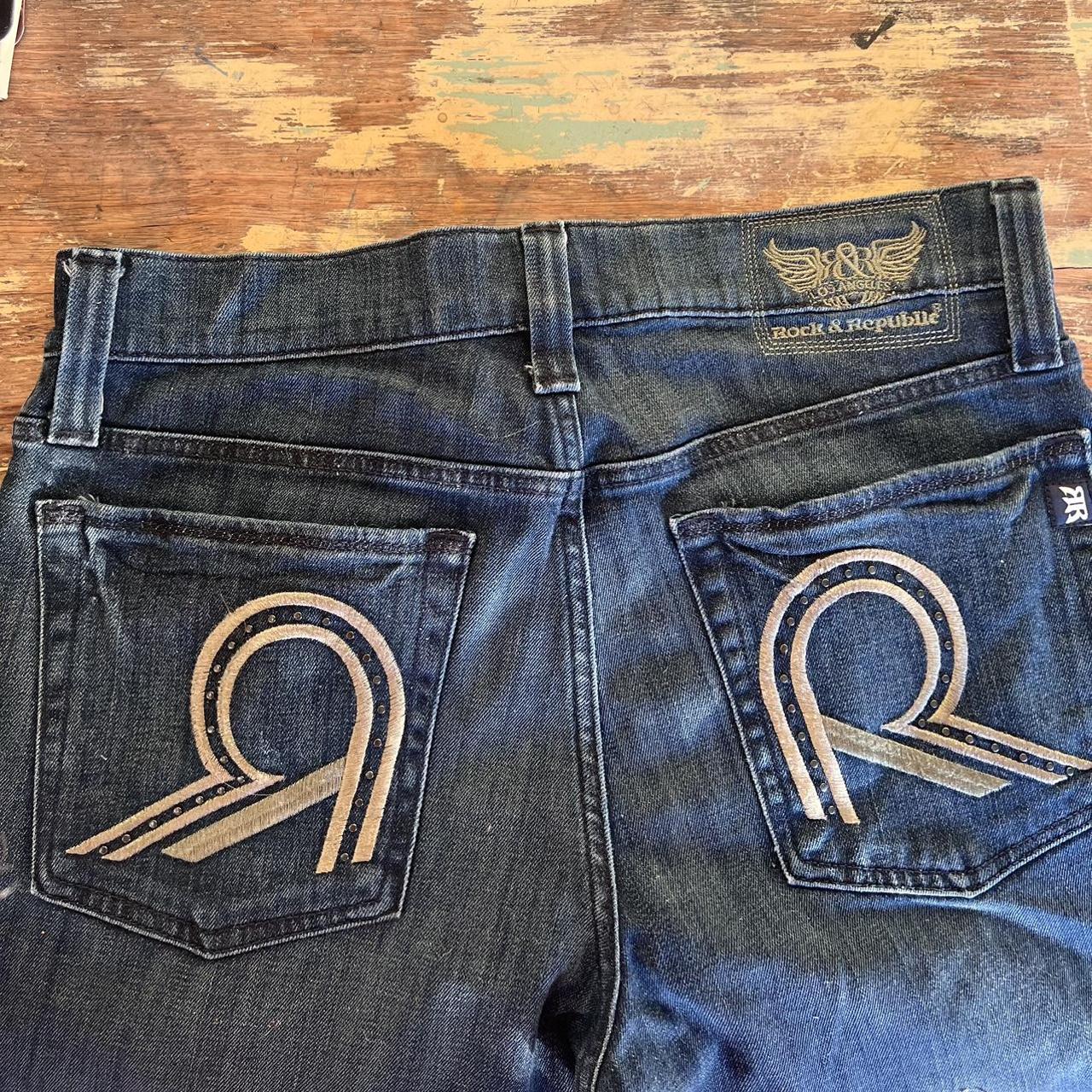 Rock and Republic Women's Blue Jeans | Depop