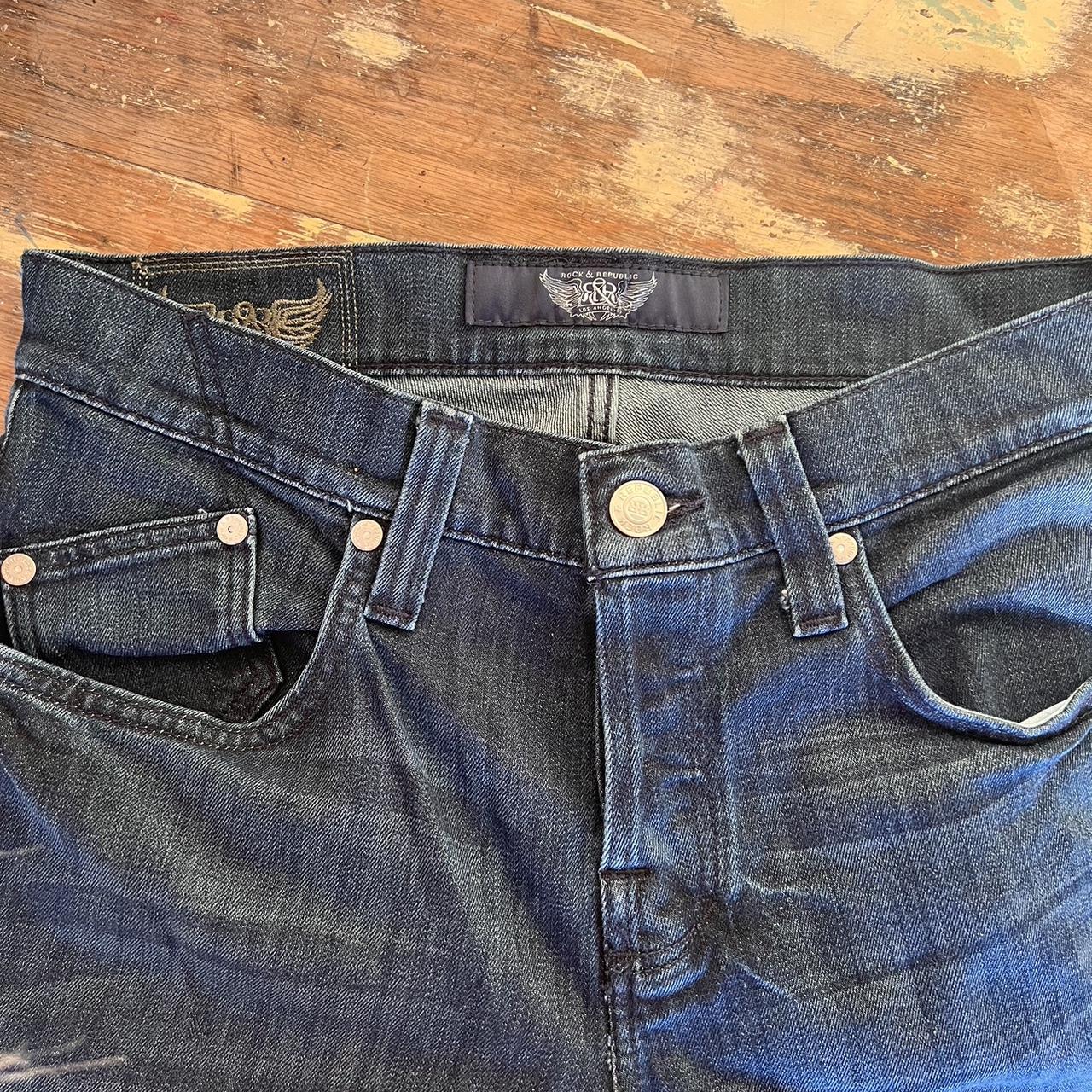 Rock and Republic Women's Blue Jeans | Depop