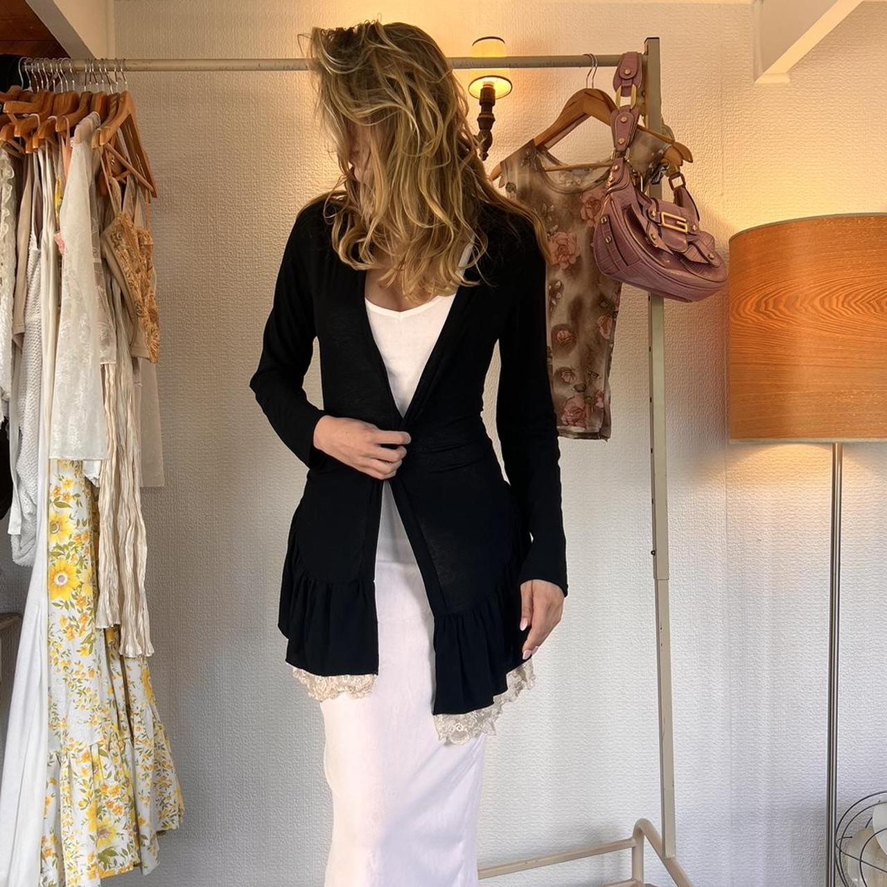 Black throw over/cardigan. Super soft, body hugging... Depop