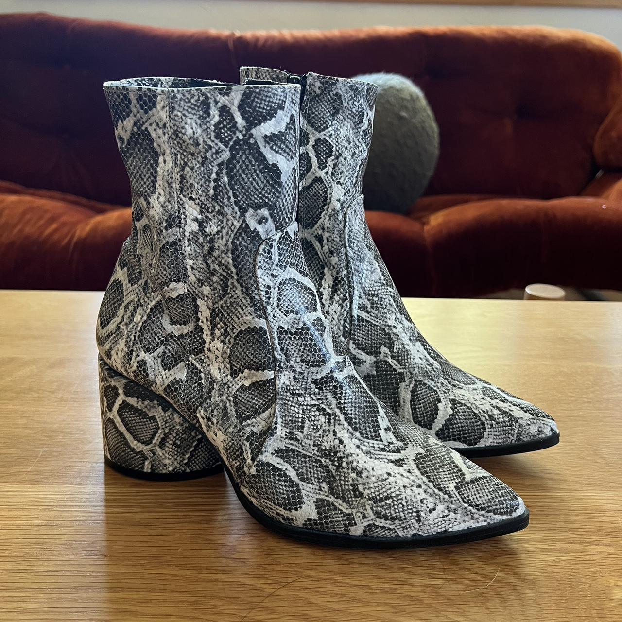 Grey snakeskin boots best sale