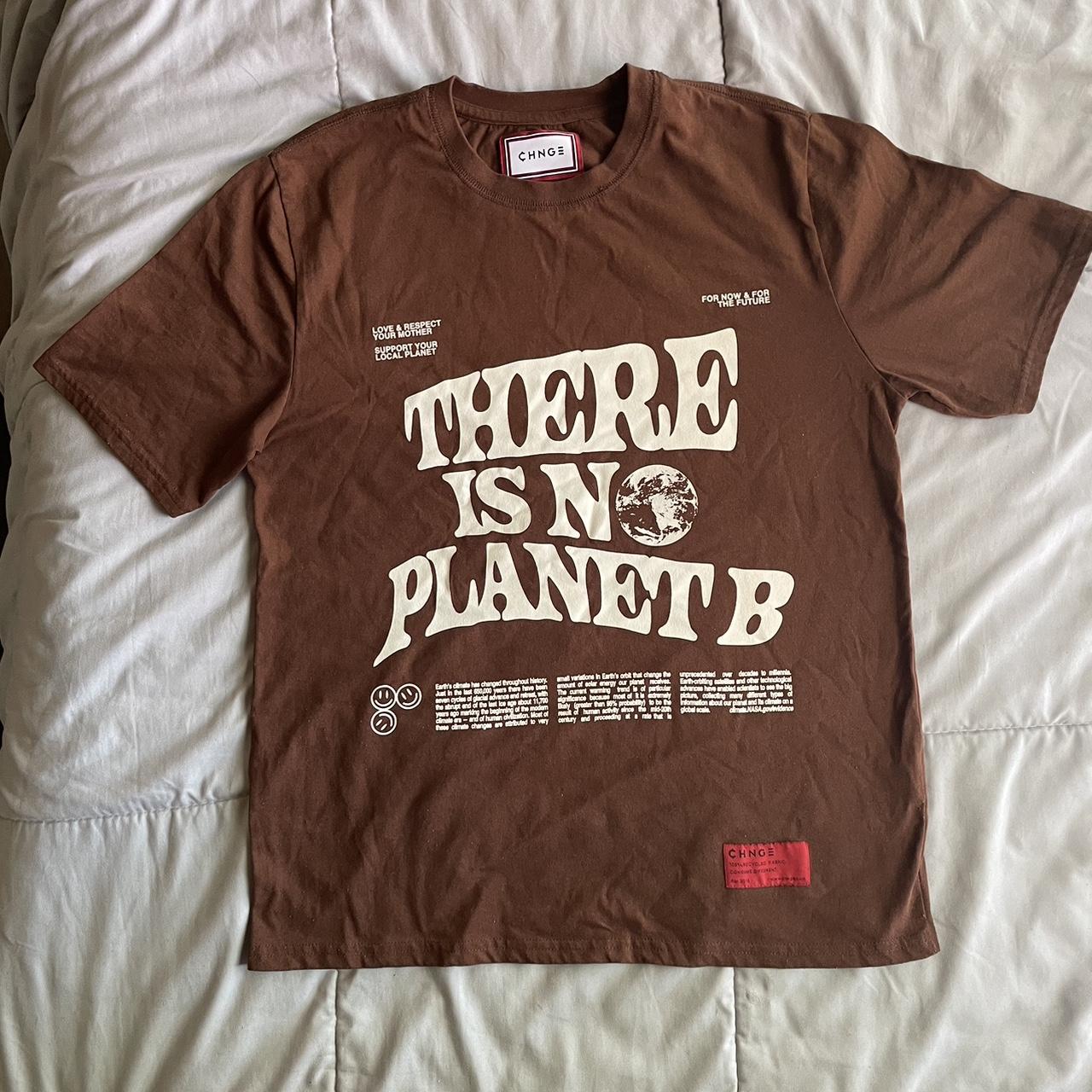 Urban Outfitters Women's Brown and White T-shirt | Depop