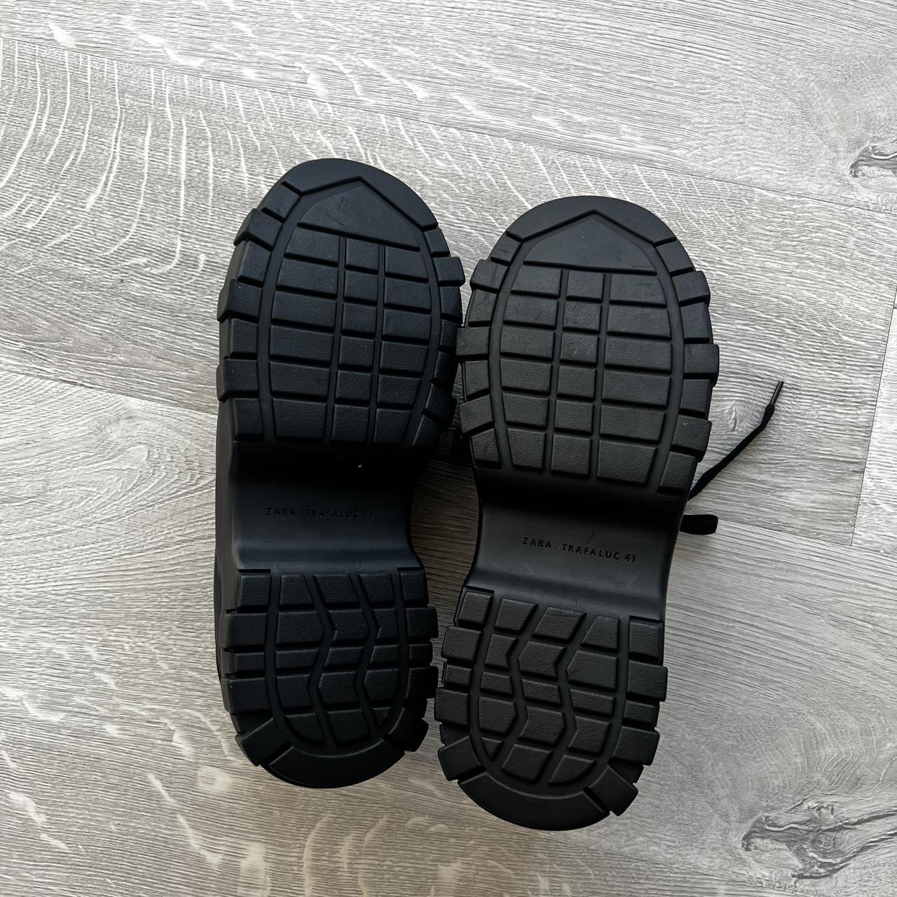 Zara black chunky monochromatic sneakers Size... Depop