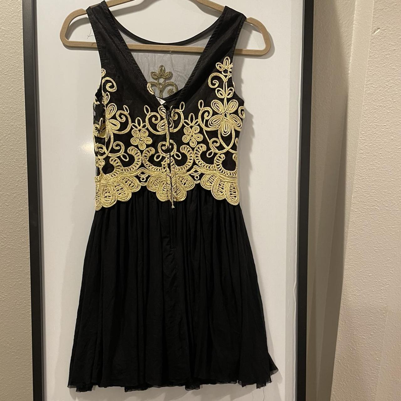 Black and gold dama dresses best sale